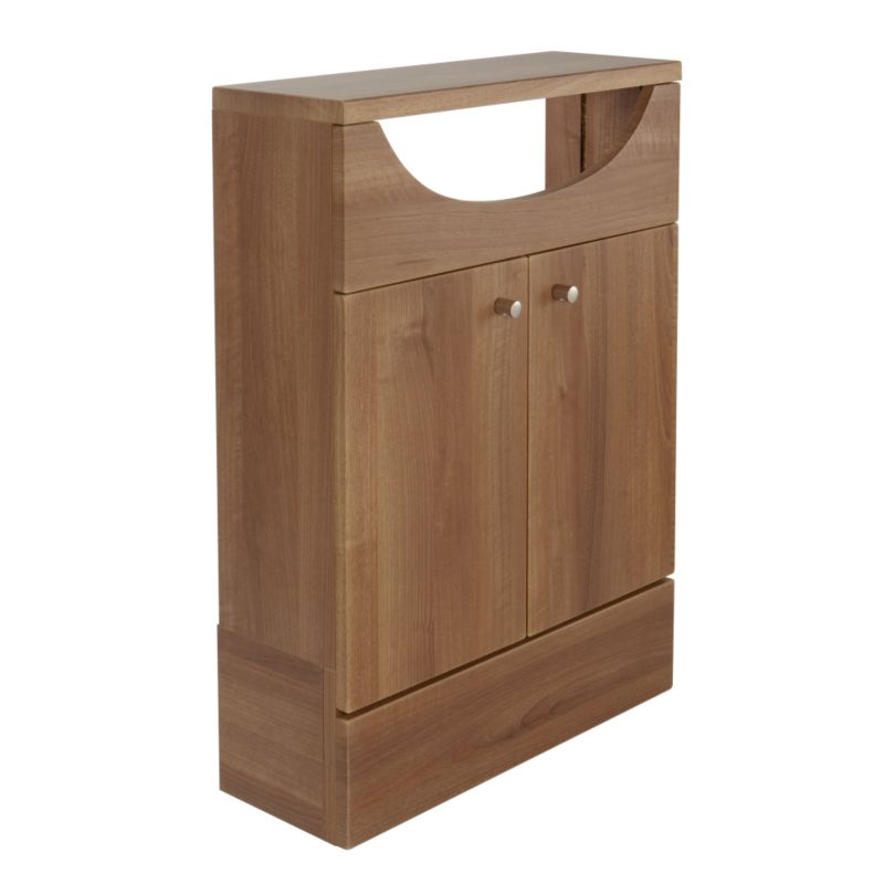 Space Short Projection Semi Countertop Vanity Unit Walnut Effect