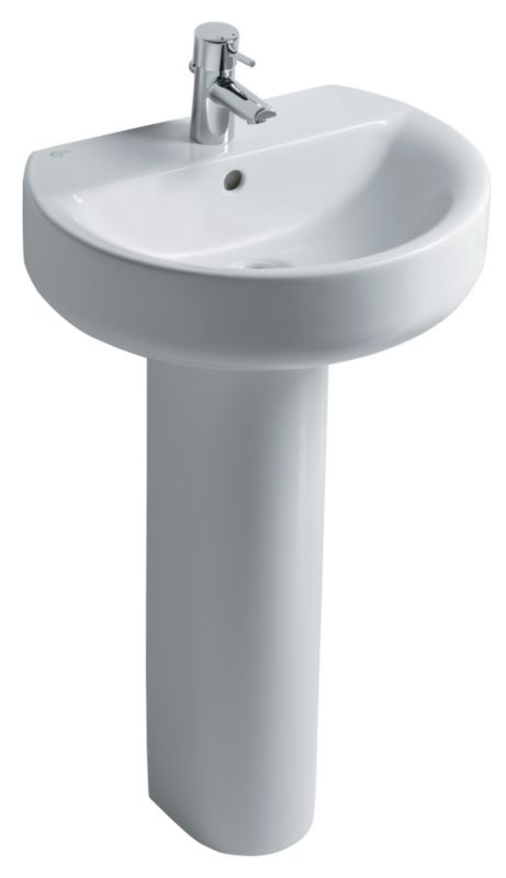 Senses Sphere 1 Tap Hole Full Pedestal Basin White