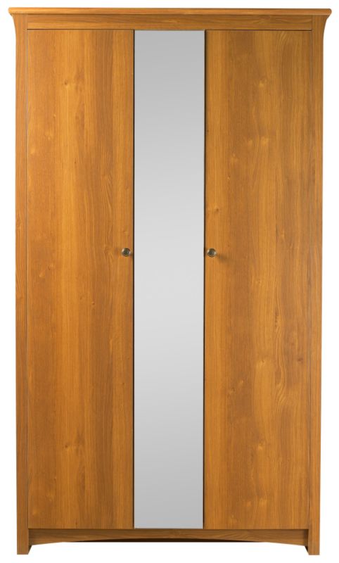 Traditional 3 Door Mirror Wardrobe Oak