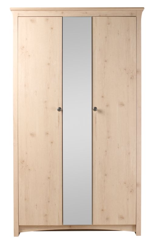 york 3 Door Mirror Wardrobe Oyster (H)1878 x