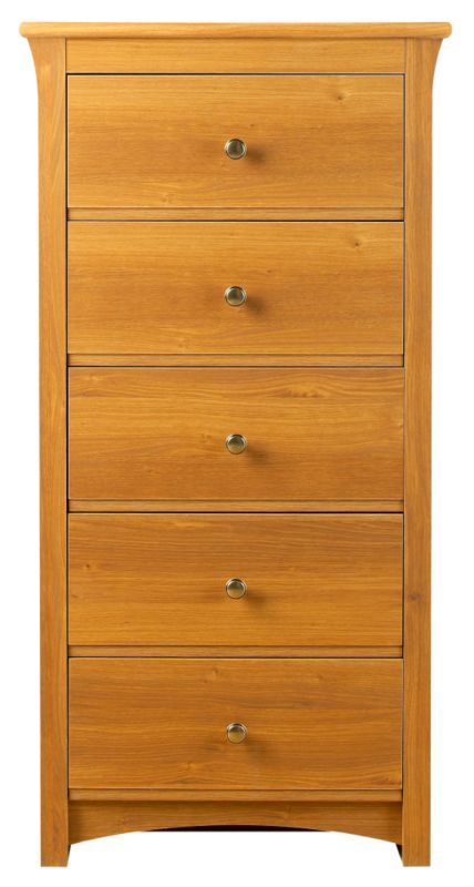 York Traditional 5 Drawer Tall Chest Oak (h)1192 X (w)606 X (d)397mm
