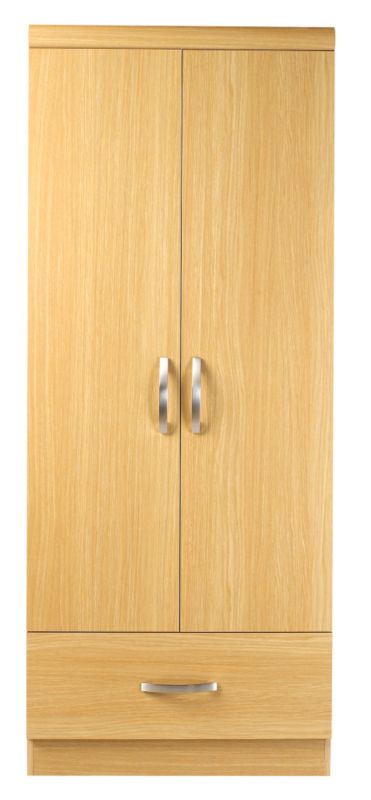 2 Door Combi Wardrobe Oak (H)1873 x