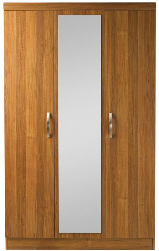 Chester 3 Door Mirror Wardrobe Walnut Style