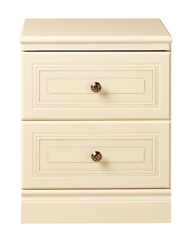 Harrogate 2 Drawer Bedside Chest Cream H554 x W448 x D406mm
