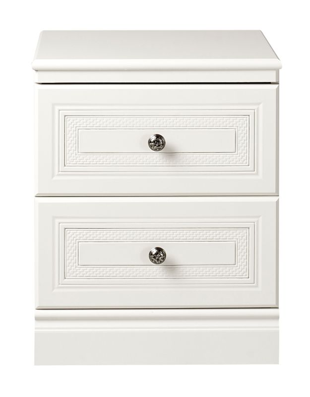 Harrogate 2 Drawer Bedside Chest White H554 x W448 x D406mm