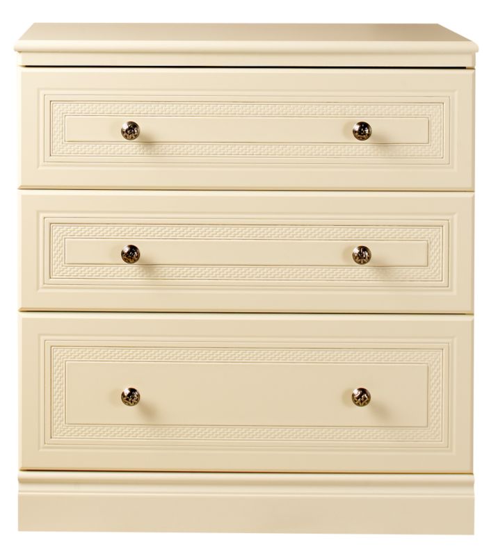 Harrogate 3 Drawer Wide Chest Cream H822 x W766 x D406mm