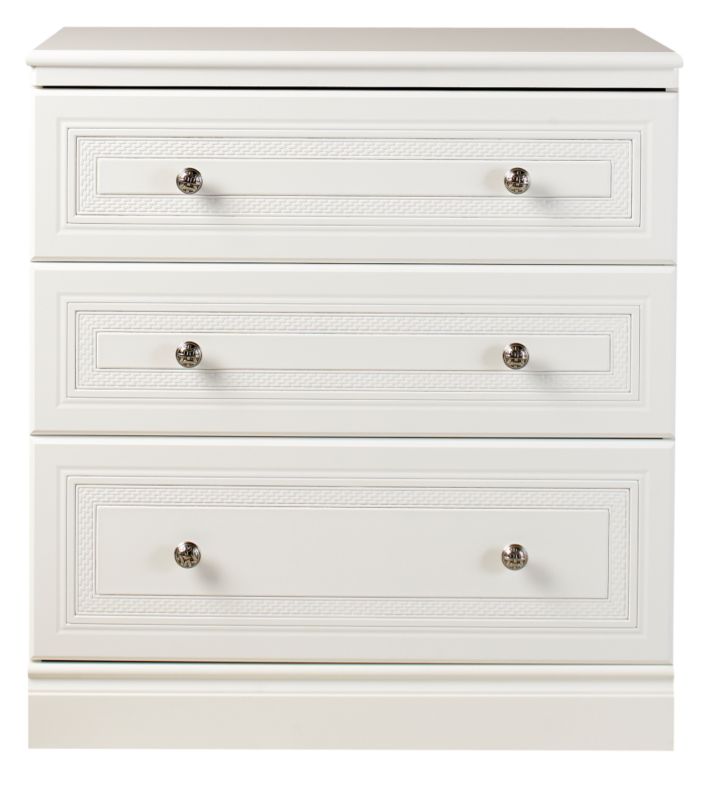 Harrogate 3 Drawer Wide Chest White H822 x W766 x D406mm