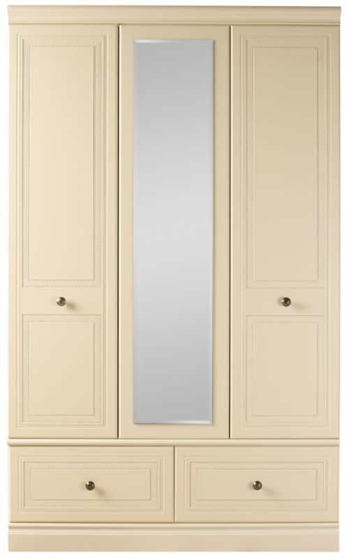 Harrogate 3 Door Mirror Wardrobe Cream (H)1873 x