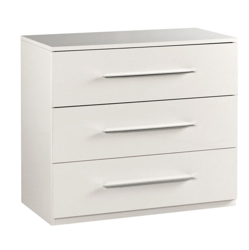 3 Drawer Chest White Gloss