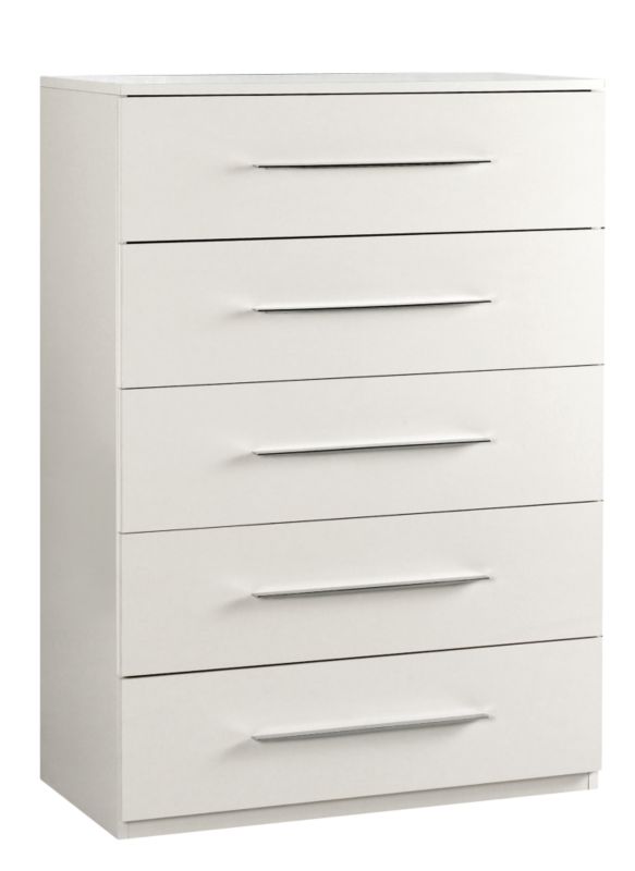 chelsea 5 Drawer Chest White Gloss