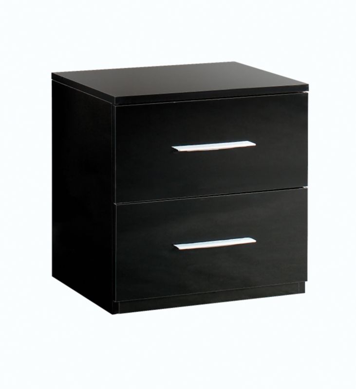Chelsea 2 Drawer Bedside Chest Black Gloss