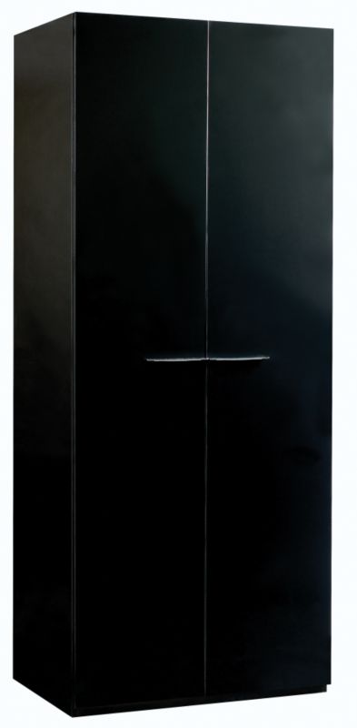 2 Door Wardrobe Black Gloss