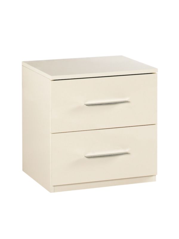 Chelsea 2 Drawer Bedside Chest Cream Gloss