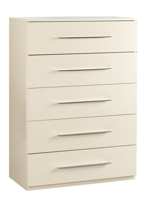 chelsea 5 Drawer Chest Cream Gloss