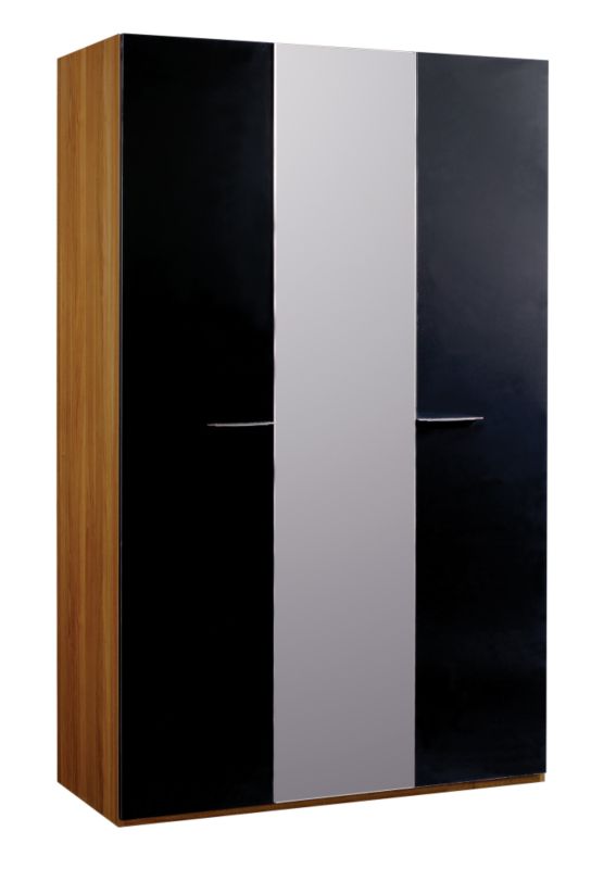 chelsea Walnut Style 3 Door Mirror Wardrobe