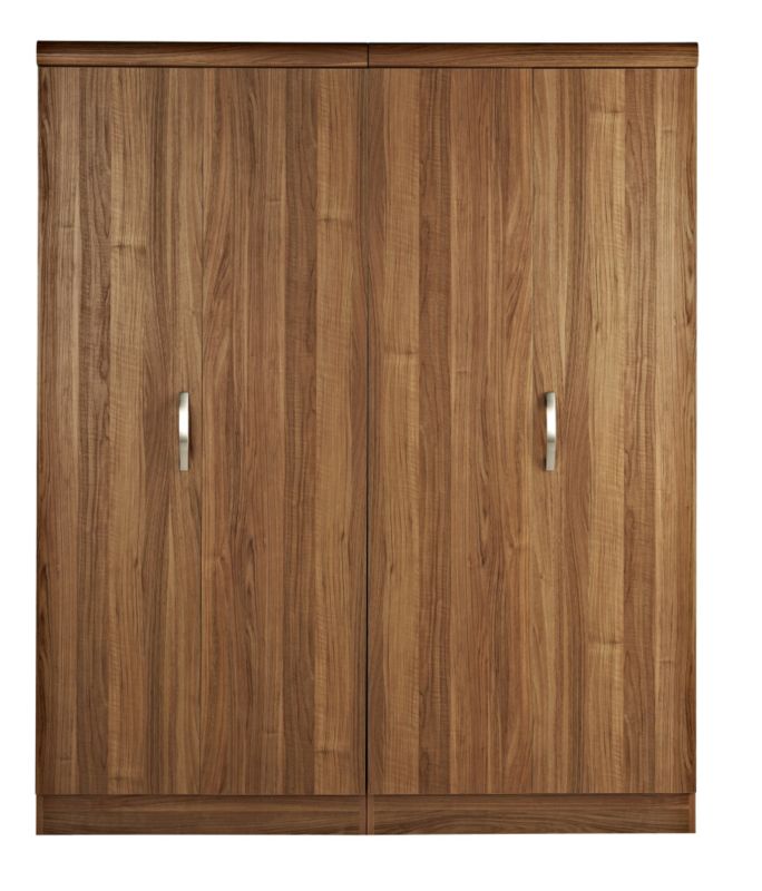 Chester 4 Door Bi-Fold Wardrobe Walnut Style