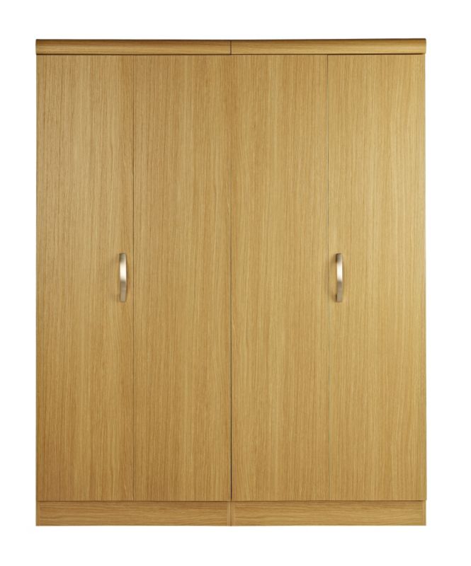 Chester 4 Door Bi-Fold Wardrobe Oak Style