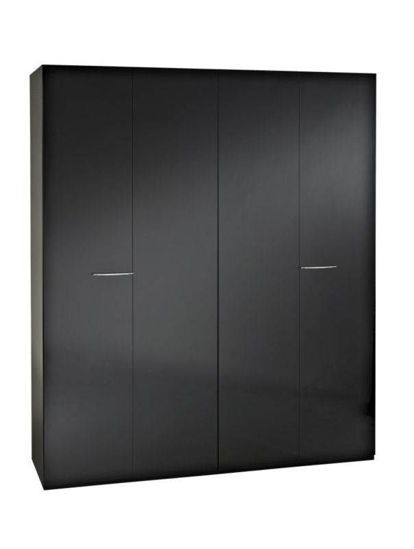 Chelsea 4 Door Bi-Fold Wardrobe Black Gloss