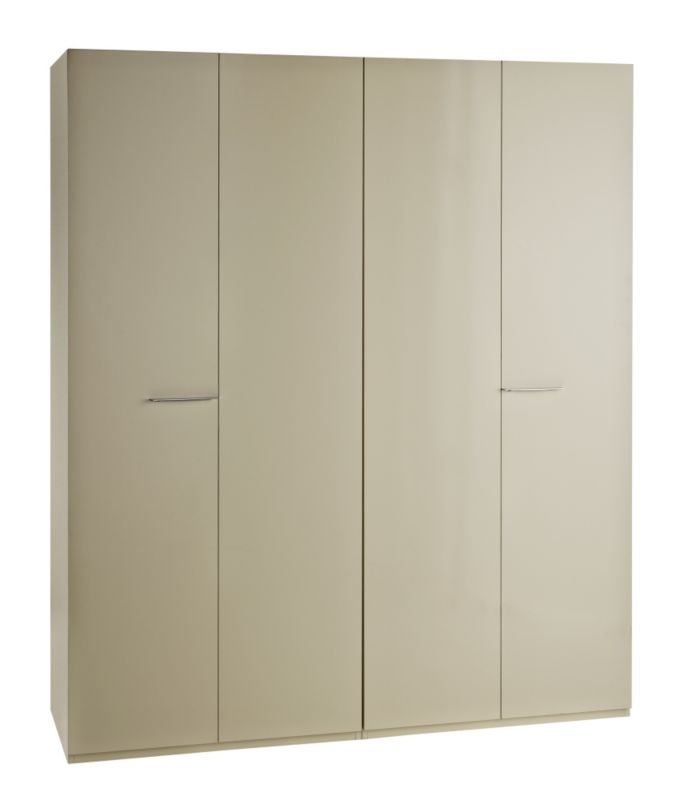 Chelsea 4 Door Bi-Fold Wardrobe Cream Gloss