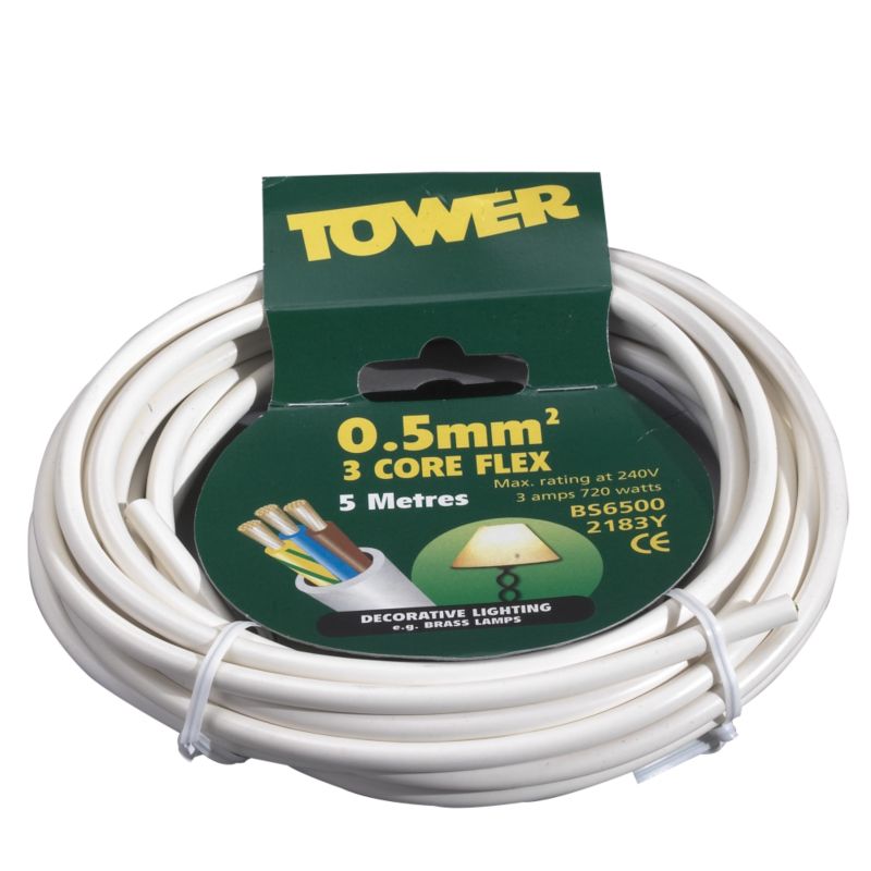 Tower Flex 3 Core 437765 White 0.5mm x 5m