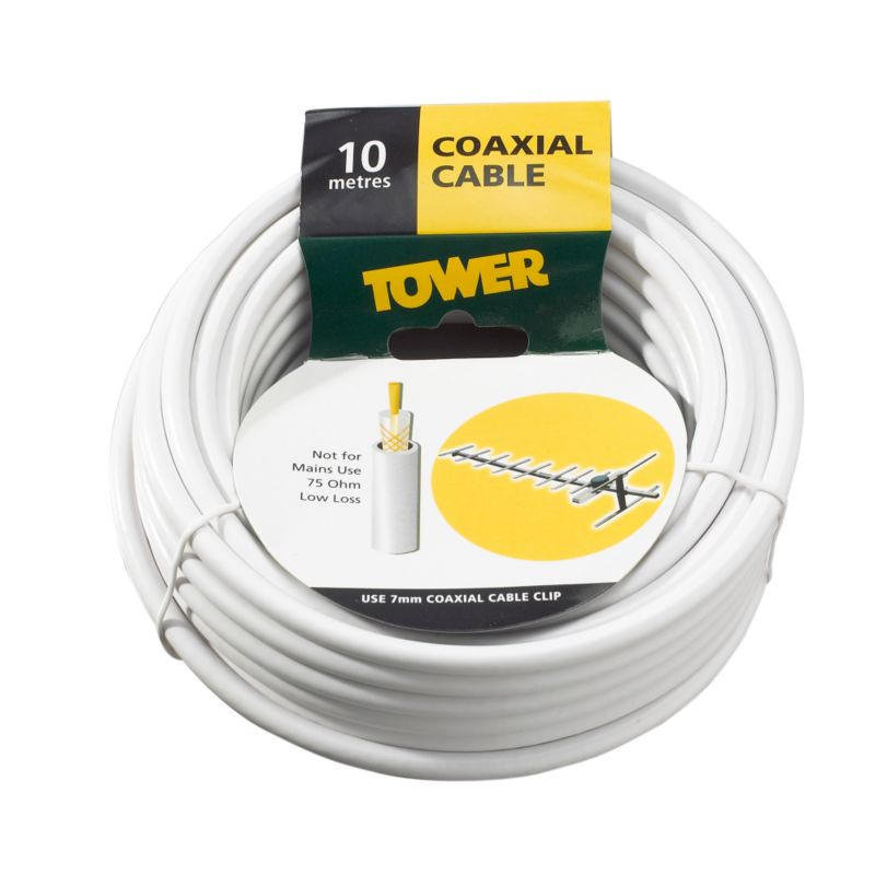 Tower Coaxial Cable 437864 White 1mm x 10m