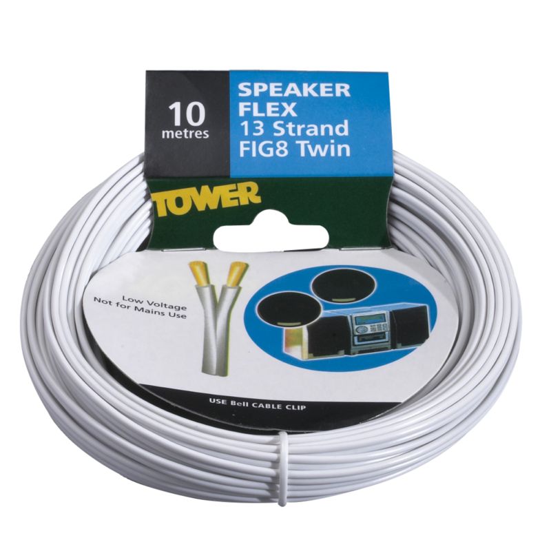 Tower Flex Twin Speaker Fig8 437871 White 02mm x 10m