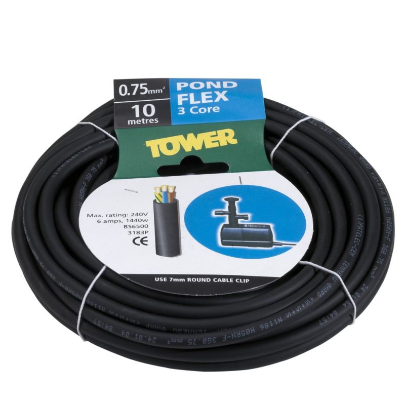 Tower Flex Pond 3 Core 438090 Black 075mm x 10m