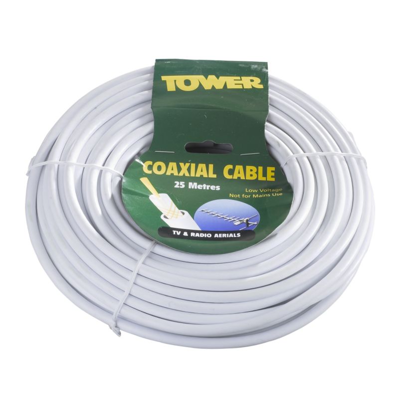 Tower Coaxial Cable 438267 White 1mm x 25m