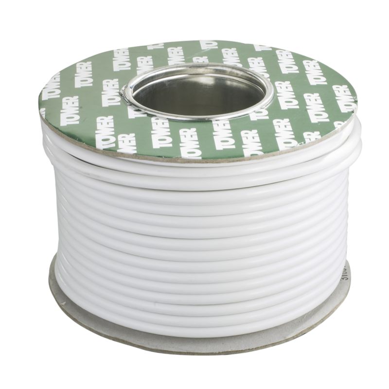 Tower Coaxial Cable 484615 White 1mm x 50m