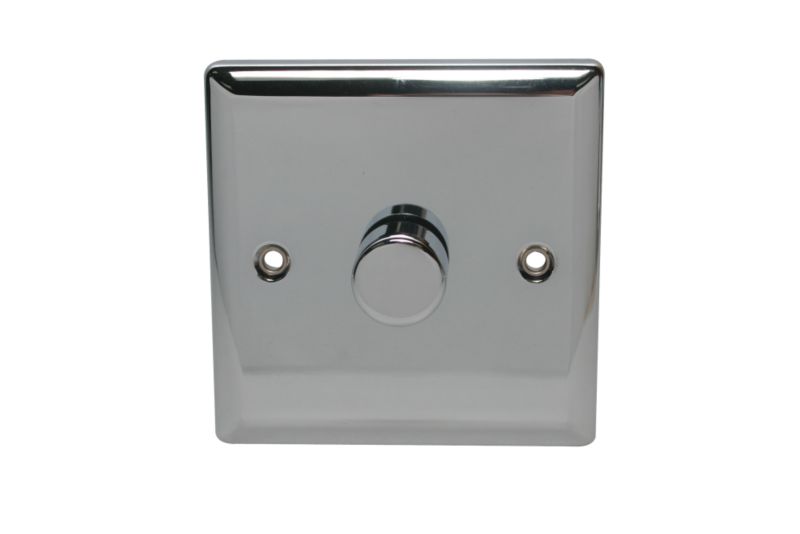 Volex Dimmer Switch Single Mains and Low Voltage Chrome Effect