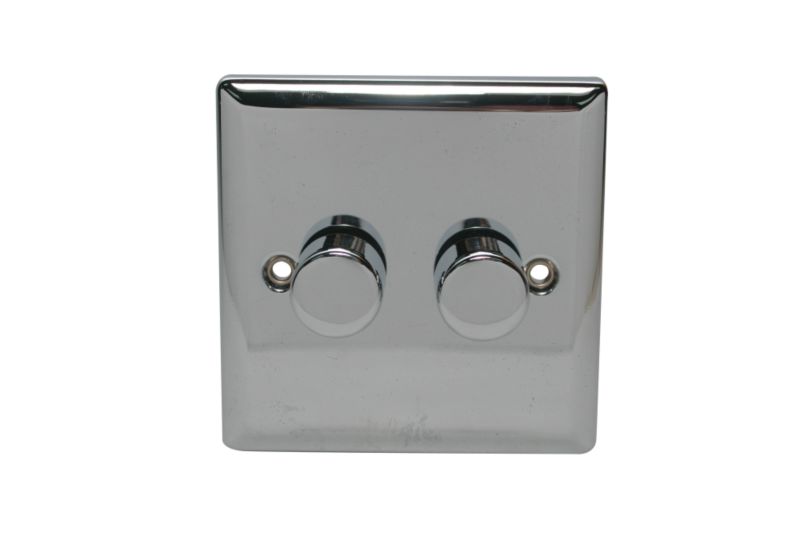 Volex Dimmer Switch Double Chrome Effect 250W