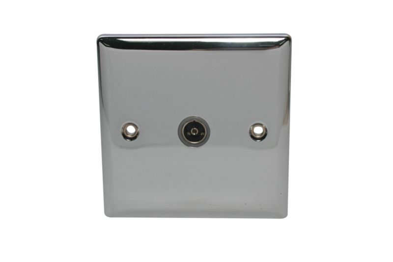 Volex Co-Axial Socket Single Chrome Effect