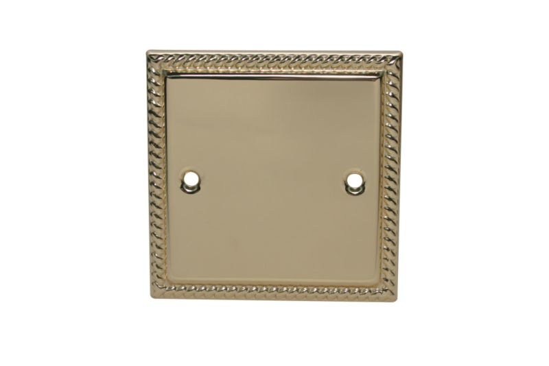 Volex Blanking Plate Single Georgian Style Brass Effect