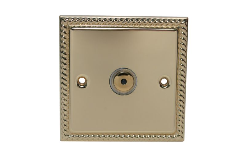 Volex Dimmer Single TouchRemote Georgian Style Brass Effect