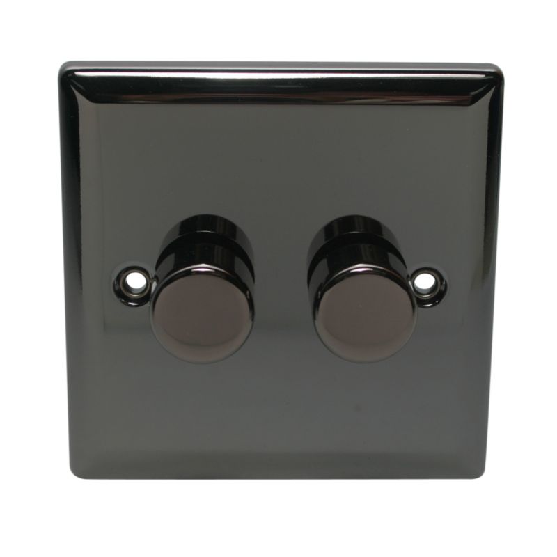 Volex Dimmer Switch Double Iridium Black