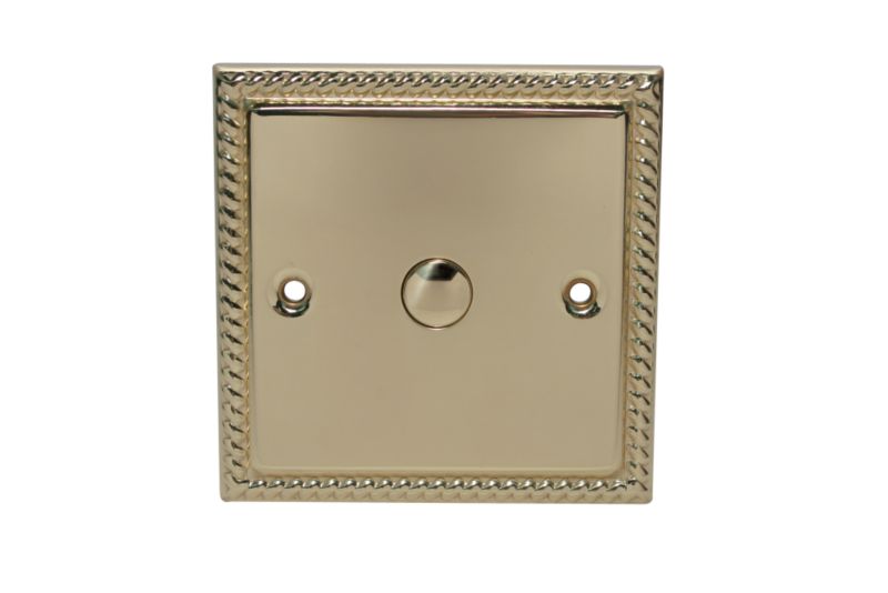 Volex Dimmer Single Touch Georgian Style Brass Effect