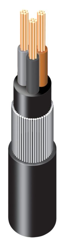 Prysmian Steel Wire Armoured Cable Black 4mm50m