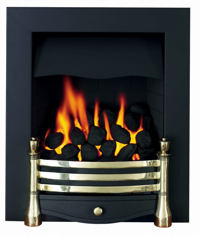 Victorian Full Depth Gas Inset Fire Black