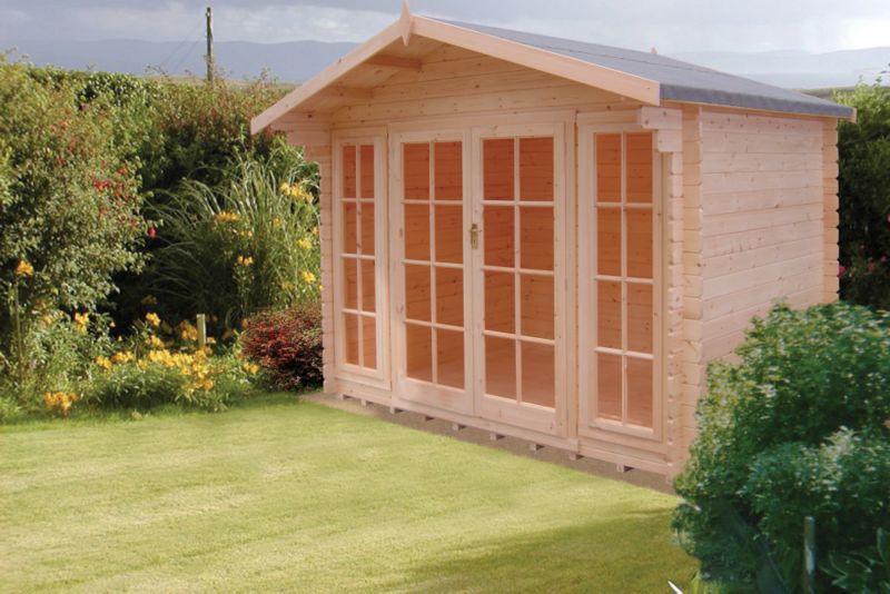 Shires Epping Cabin 10 x 6 Includingluding Assembly Natural