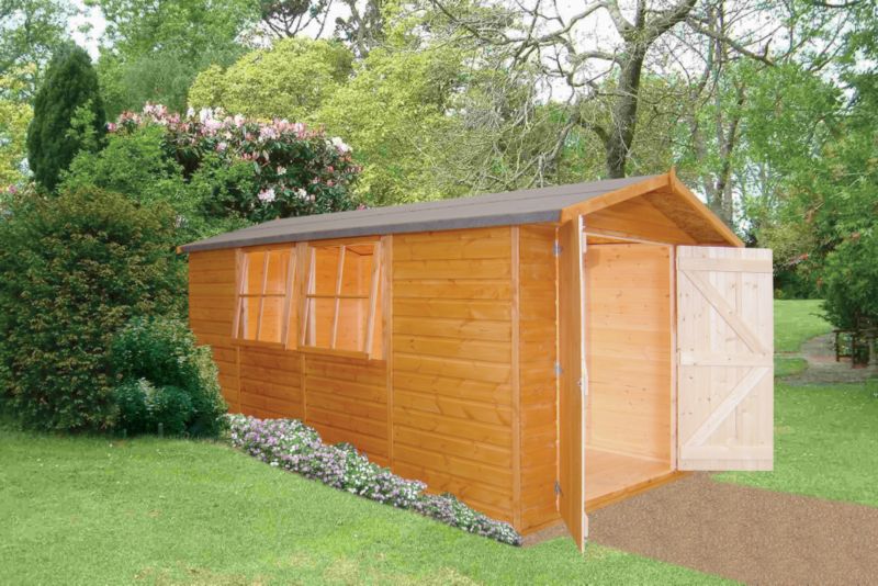 Save on this Apex Shed Model 137 Including Assembly Honey Brown
