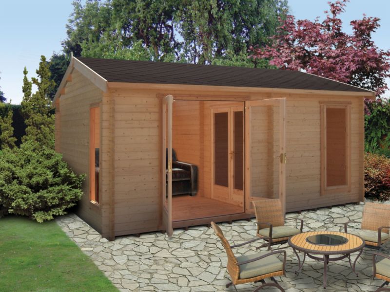 Brighstone 45 Cabin Including Assembly (H) 2.82 x (W) 5.28 x (D) 3.88m