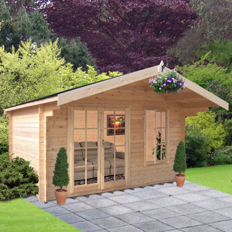 Cannock Cabin Natural (H) 2.5 x (W) 2.99 x (D) 2.39m