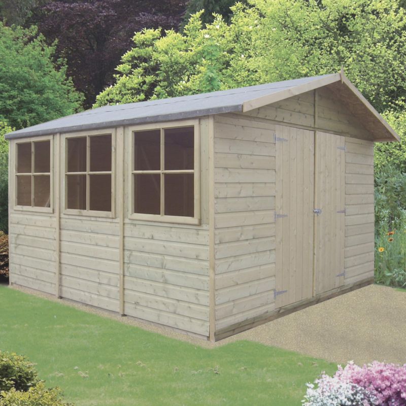 Save on this Deluxe Apex Workshop - Model 2010 - (H) 7ft4in x (W) 9ft9in x (D) 19ft5in