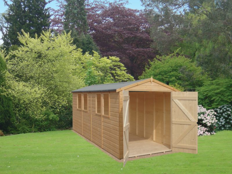 Deluxe Apex Shiplap Shed - Model 126 - (H) 6ft8in x (W) 5ft10in x (D) 11ft7in Including Assembly