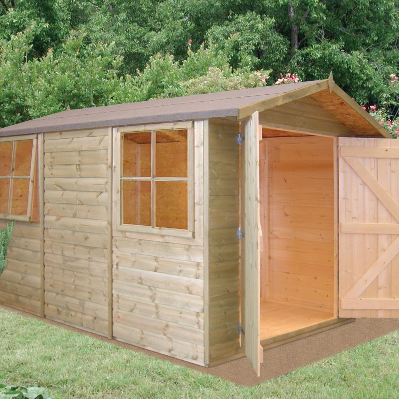 apex Shiplap Pressure Treated Shed - Model 137 - (H) 7ft x (W) 6ft5in x (D) 13ft3in