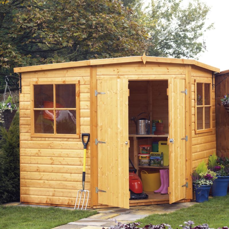 Corner Shed - (H) 7ft1in x (W) 7ft5in x (D) 7ft5in