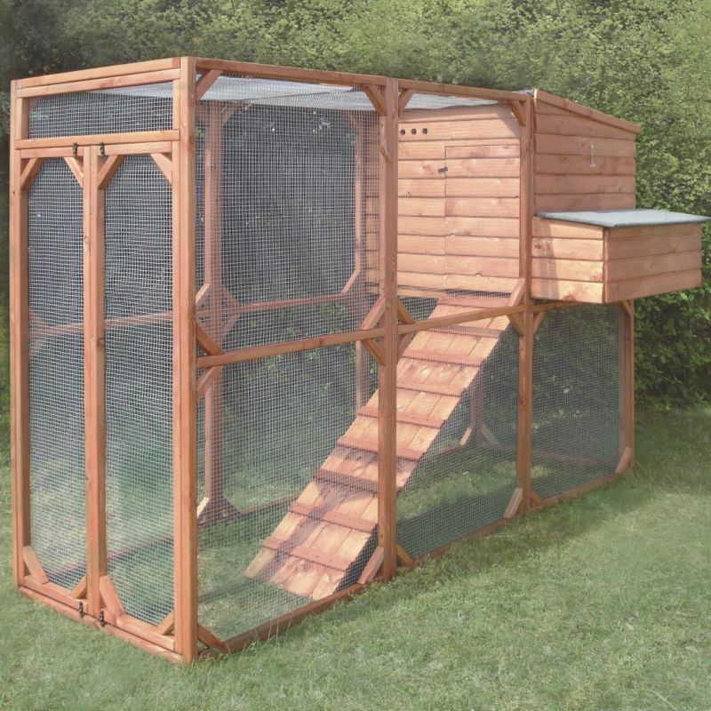 Poultry Coop H 183cm x W 95cm x D 278cm Width excludes laying box add 34cm
