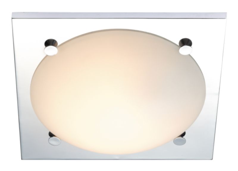 Luna 1 Light With Matt Opal Glass Flush Ceiling Light