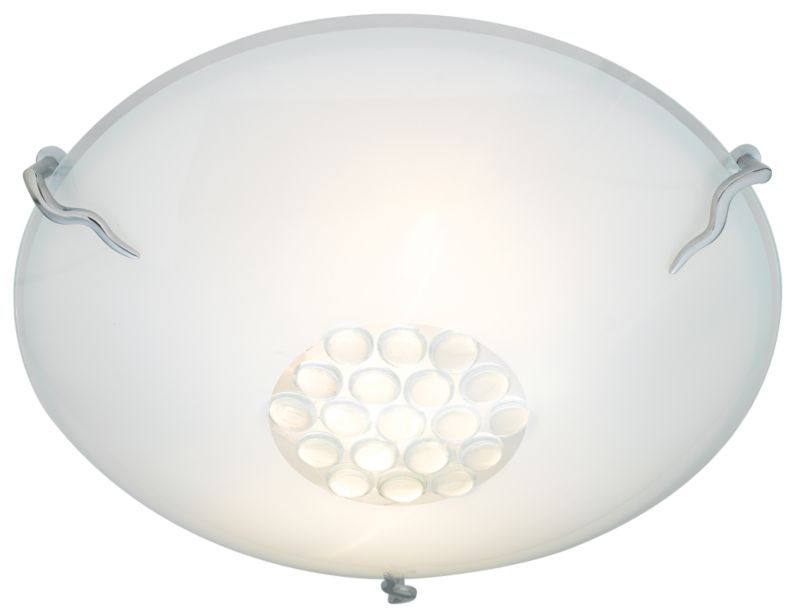 2 Light With Opal Flush Ceiling Light