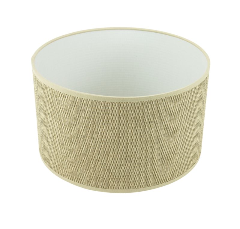 Shallow Natural Hessian Weave Cylinder Shade